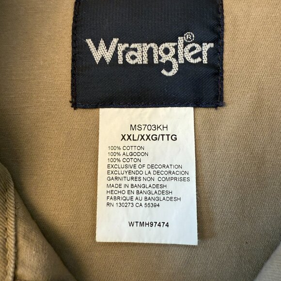 Wrangler Men's Cowboy Cut Firm Finish Long Sleeve Pearl Snap Work Shirt XXL - Picture 4 of 5